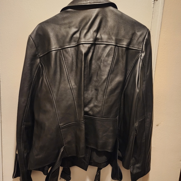 Michael Kors Black Leather Biker Jacket - Picture 6 of 6